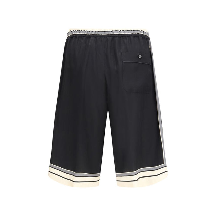 Dolce & Gabbana Black Silk Bermuda Shorts