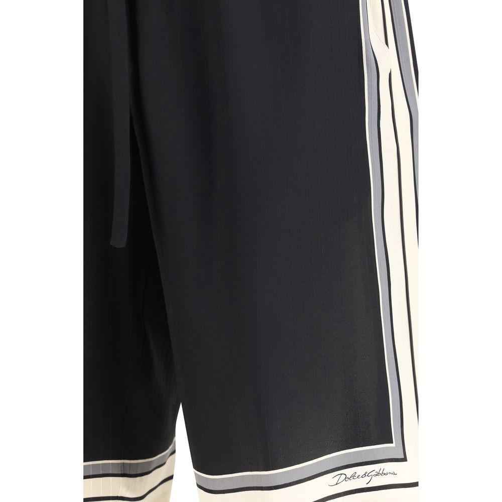 Dolce & Gabbana Black Silk Bermuda Shorts