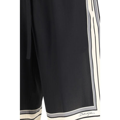 Dolce & Gabbana Black Silk Bermuda Shorts