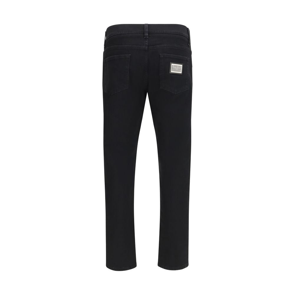 Dolce & Gabbana Black Cotton Slim Fit Jeans
