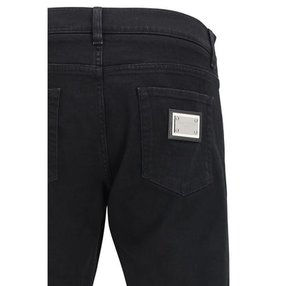 Dolce & Gabbana Black Cotton Slim Fit Jeans