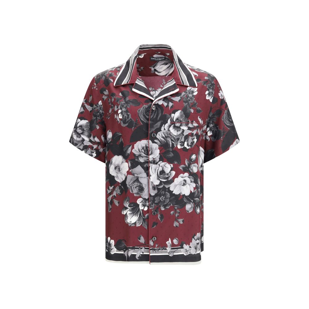 Camisa de seda estampada multicolor Dolce & Gabbana