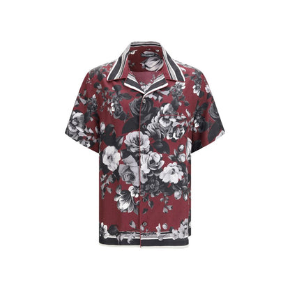 Camisa de seda estampada multicolor Dolce & Gabbana