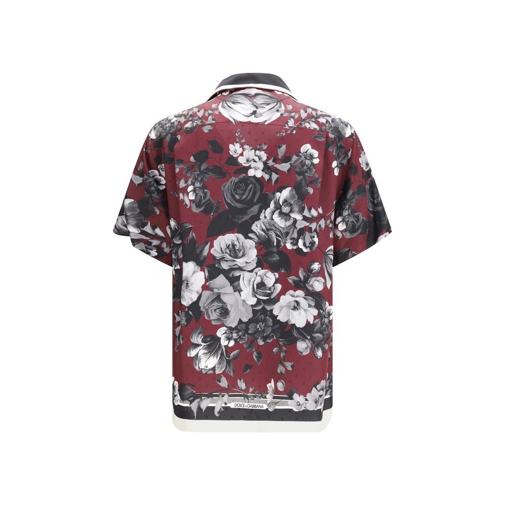 Camisa de seda estampada multicolor Dolce & Gabbana