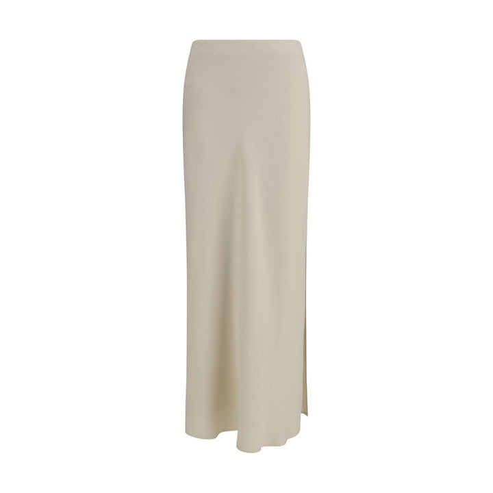 Falda larga Brunello Cucinelli de viscosa beige