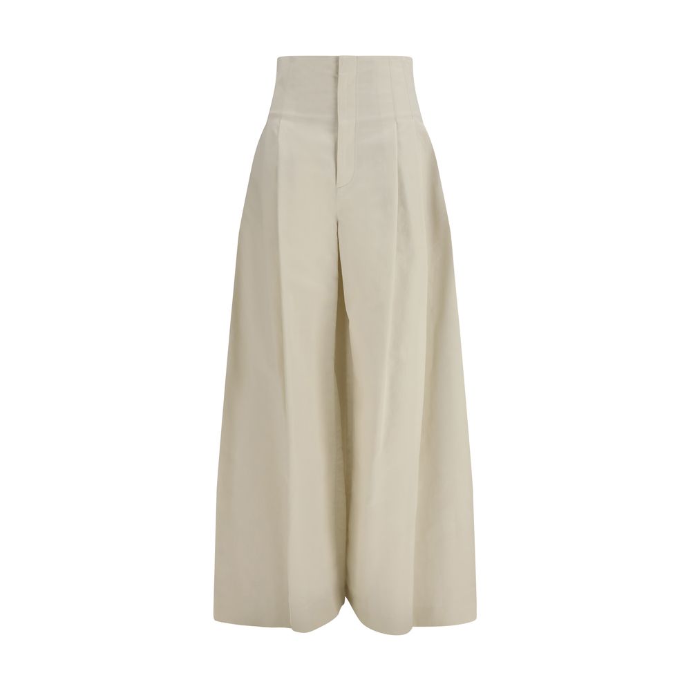 Pantalones beige de algodón Brunello Cucinelli