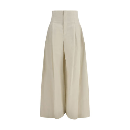 Pantalones beige de algodón Brunello Cucinelli