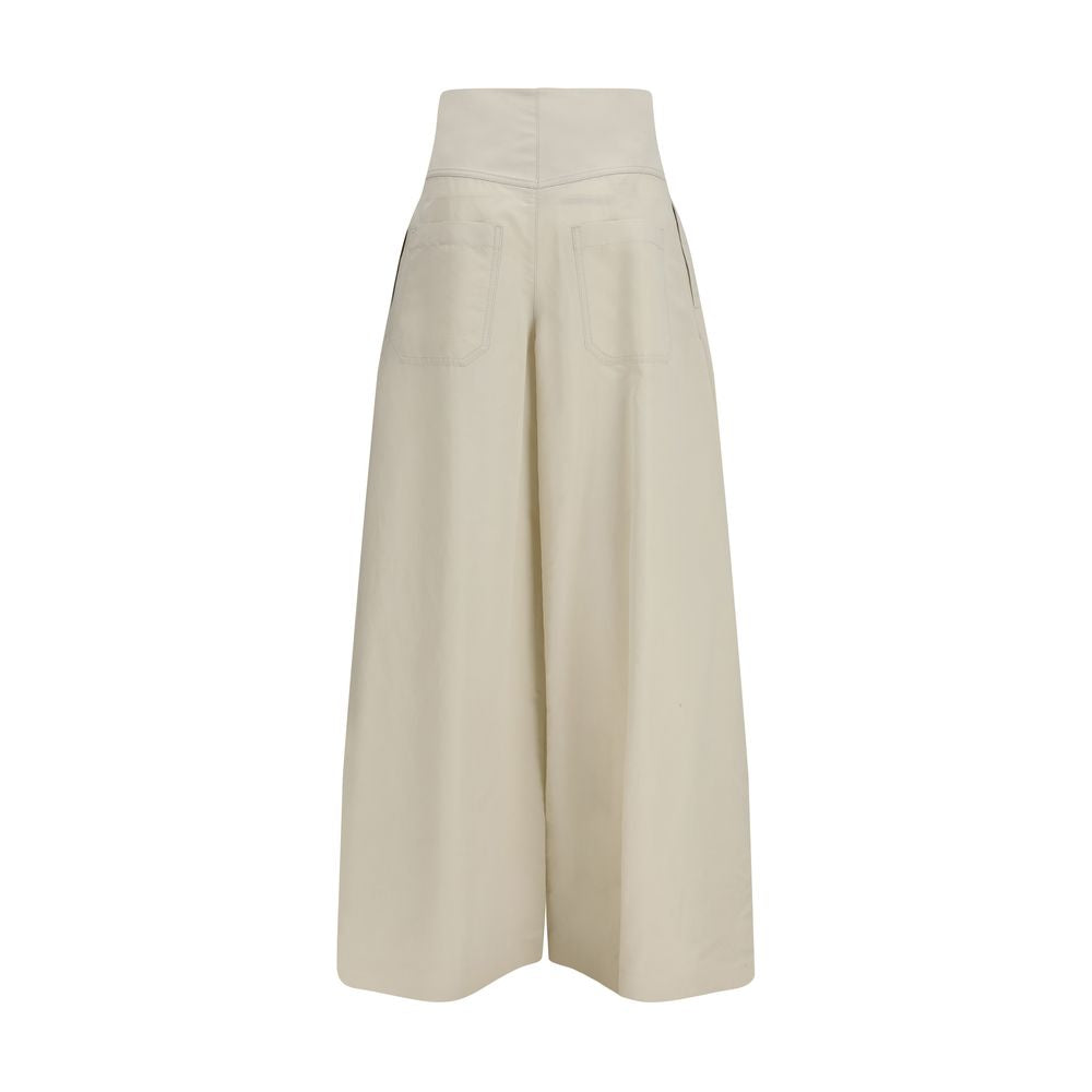 Pantalones beige de algodón Brunello Cucinelli