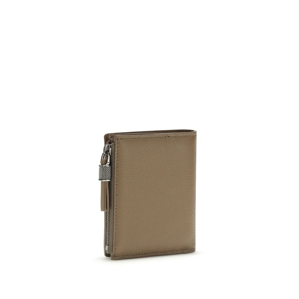 Cartera Brunello Cucinelli de piel de becerro marrón Bos Taurus