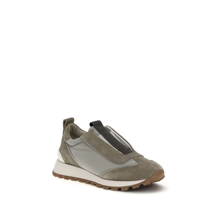 Zapatillas bicolor de poliéster Brunello Cucinelli