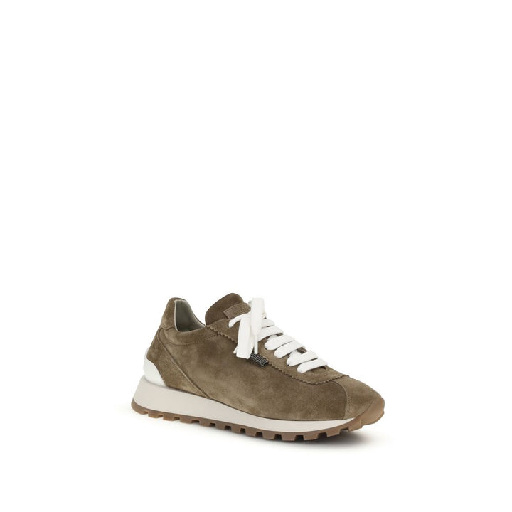 Zapatillas con plataforma Brunello Cucinelli de piel de becerro marrón Bos Taurus