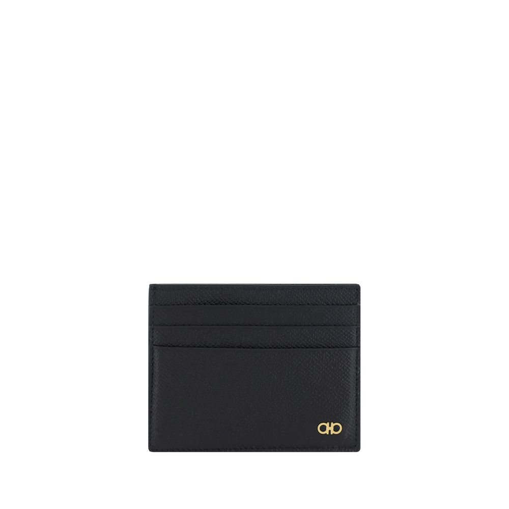Portefeuille Ferragamo en cuir de veau noir Bos Taurus