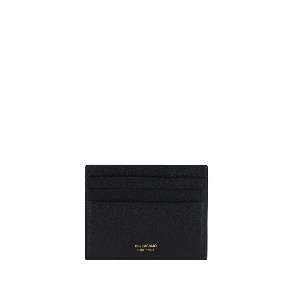 Portefeuille Ferragamo en cuir de veau noir Bos Taurus