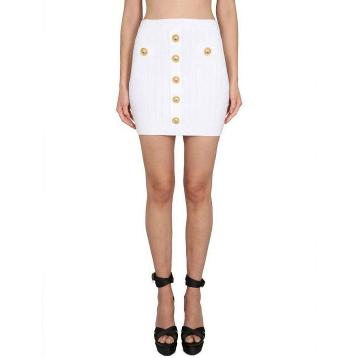 Minifalda Balmain de poliéster blanco