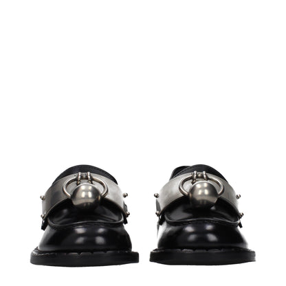 Prada Black Leather Slip-On Loafers