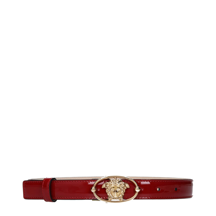 Versace Red Leather Regular Belt