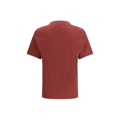 Camiseta de algodón burdeos Brunello Cucinelli