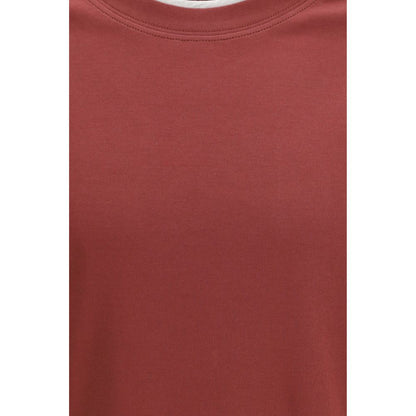 Camiseta de algodón burdeos Brunello Cucinelli