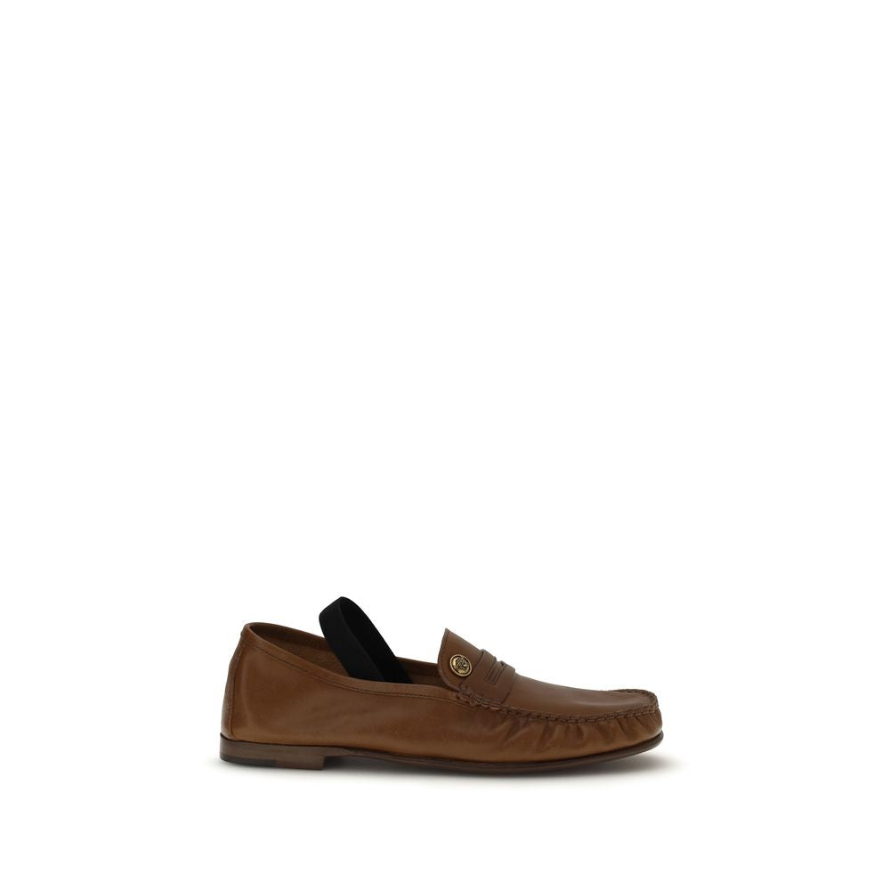 Mocasines sin cordones Versace de piel de cordero marrón (Ovis Aries Aries)