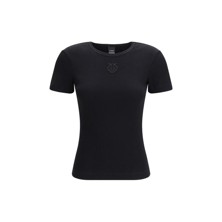 PINKO Black Cotton T-Shirt