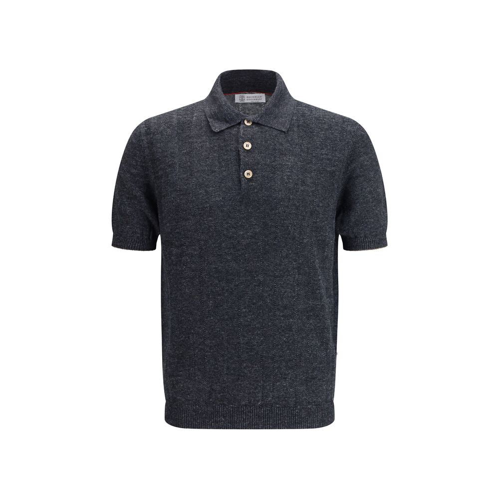 Polo de algodón gris Brunello Cucinelli