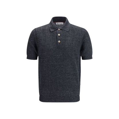 Polo de algodón gris Brunello Cucinelli