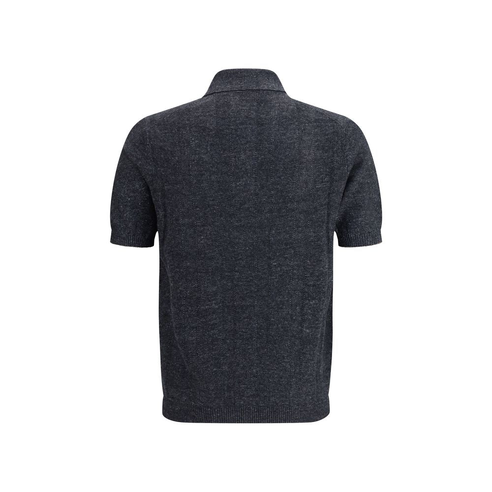 Polo de algodón gris Brunello Cucinelli