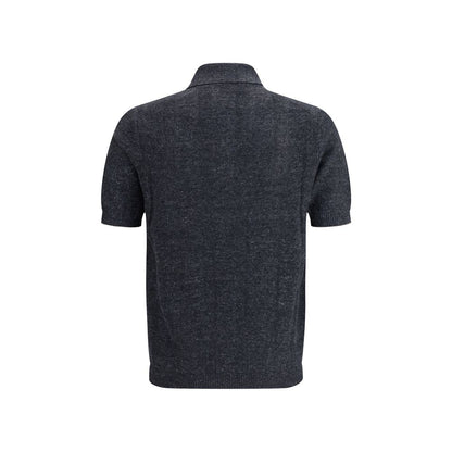 Polo de algodón gris Brunello Cucinelli