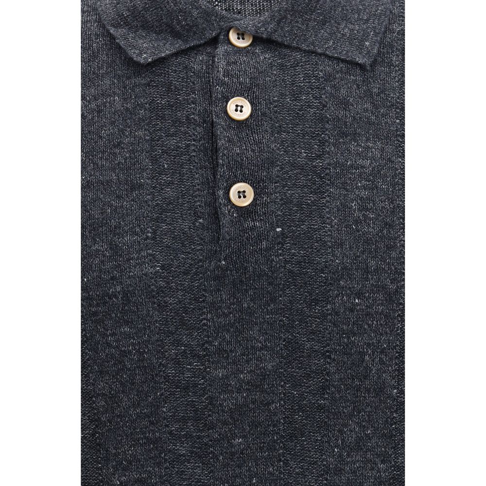 Polo de algodón gris Brunello Cucinelli