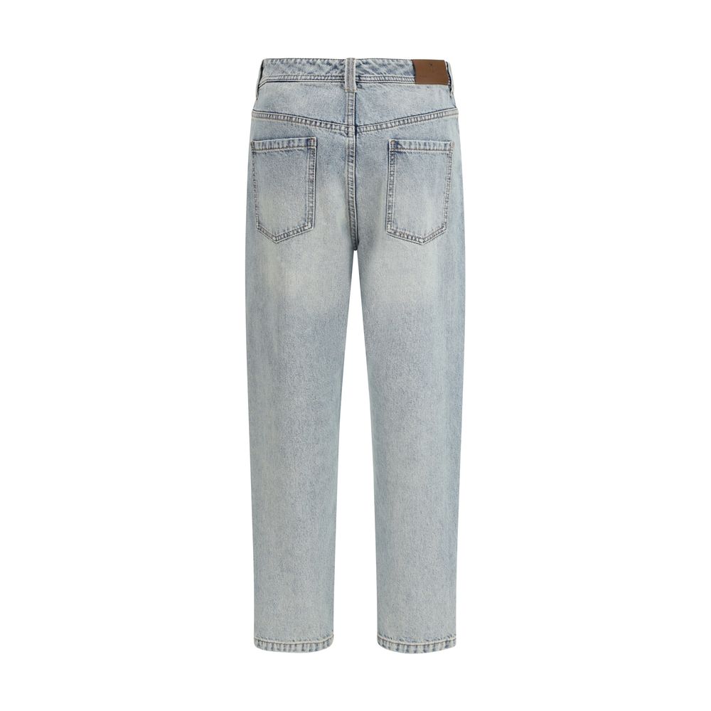 Jean droit Brunello Cucinelli en coton bleu
