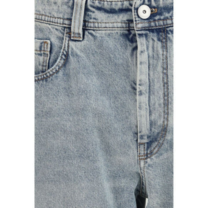 Jean droit Brunello Cucinelli en coton bleu