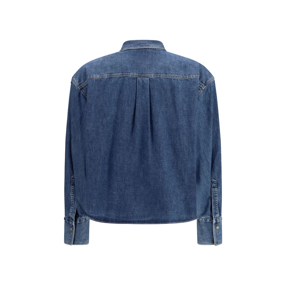 Camisa de denim azul Brunello Cucinelli