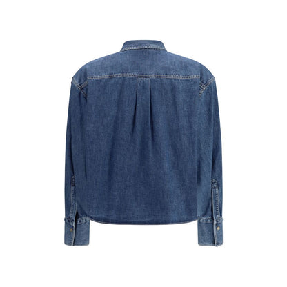 Camisa de denim azul Brunello Cucinelli