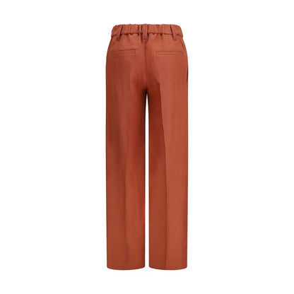 Pantalones casuales de lino multicolor Brunello Cucinelli