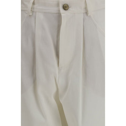 Pantalon décontracté en soie beige Brunello Cucinelli
