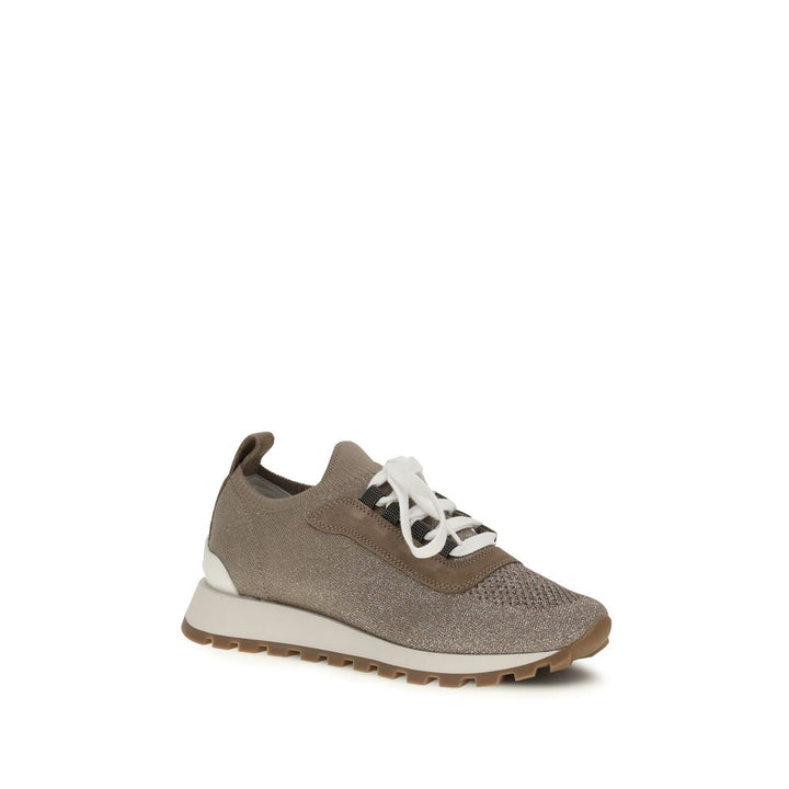 Zapatillas Chunky de Algodón Beige Brunello Cucinelli