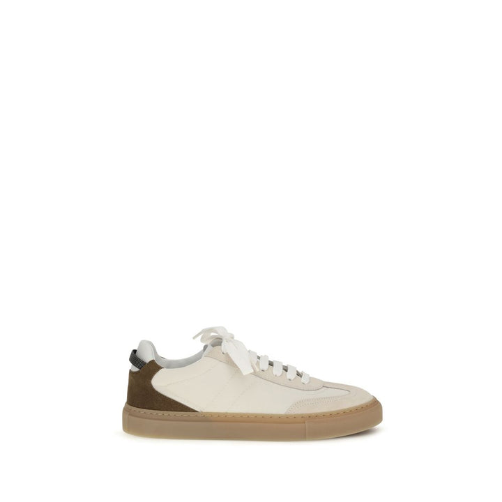 Zapatillas bajas Brunello Cucinelli de piel de becerro beige Bos Taurus