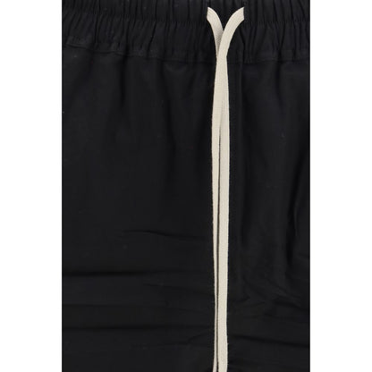 Rick Owens Black Cotton Bermuda Shorts
