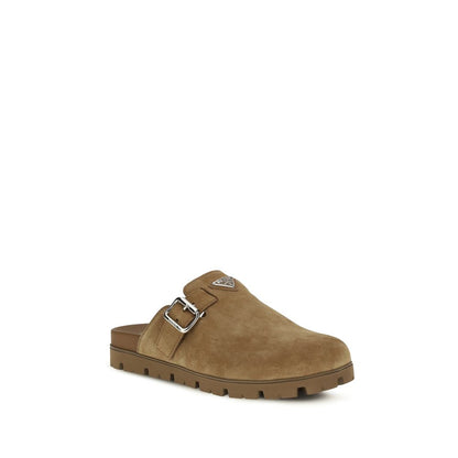 Mules Prada en Cuir de Veau Beige