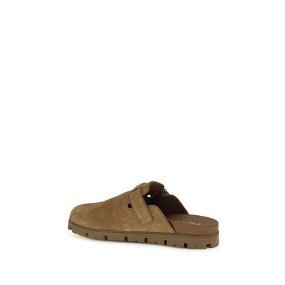 Mules Prada en Cuir de Veau Beige