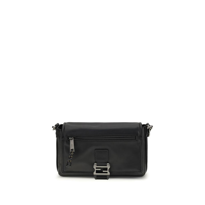 Bolso de hombro Fendi de piel de ternera negra Bos Taurus