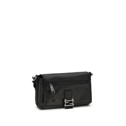Sac porté épaule Fendi en cuir de veau noir Bos Taurus