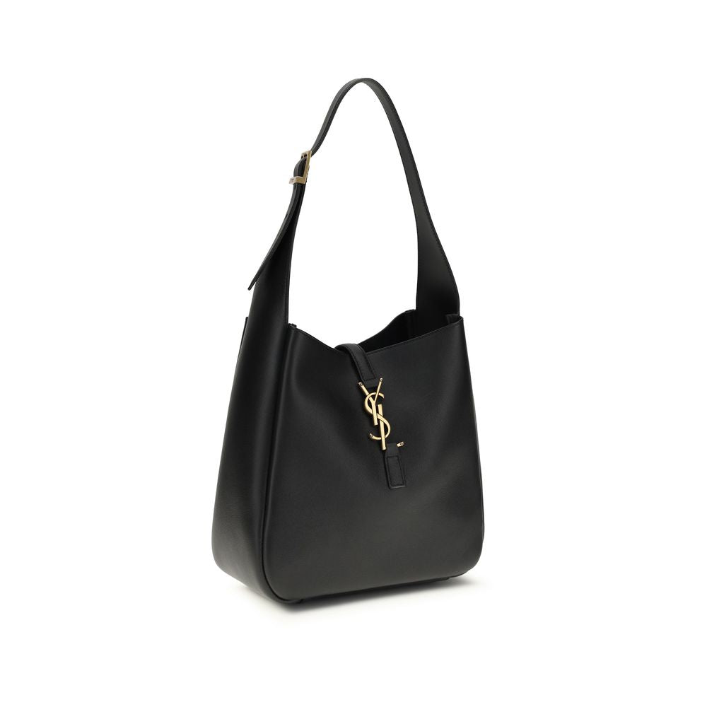 Bolso de hombro Saint Laurent de piel de becerro negra Bos Taurus