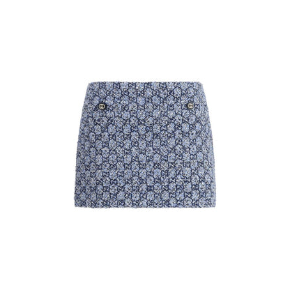 Minifalda azul de algodón Gucci