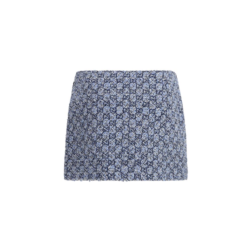 Minifalda azul de algodón Gucci