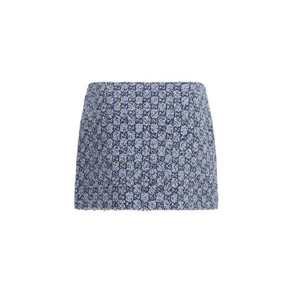 Minifalda azul de algodón Gucci
