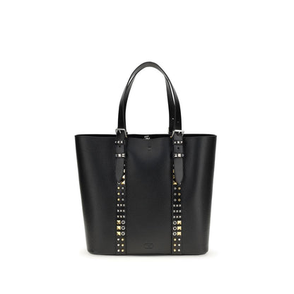 Bolso de hombro Valentino Garavani negro de piel de becerro Bos Taurus