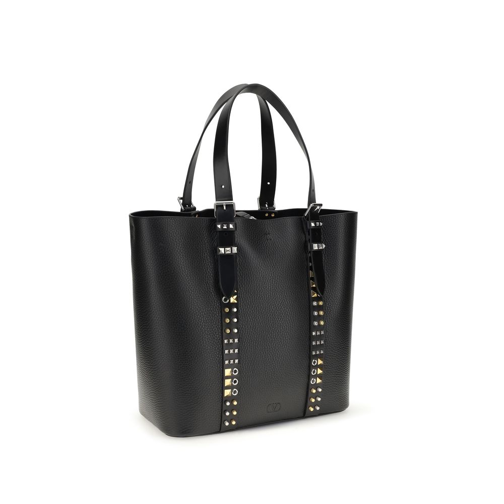Bolso de hombro Valentino Garavani negro de piel de becerro Bos Taurus