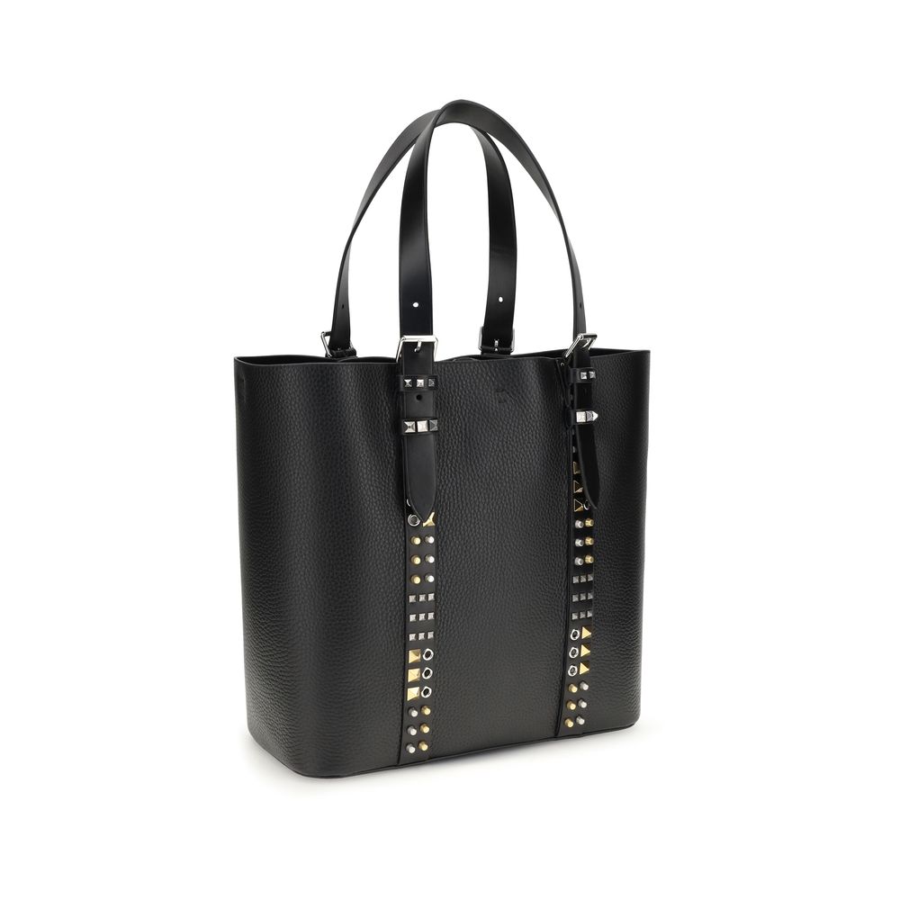 Bolso de hombro Valentino Garavani negro de piel de becerro Bos Taurus