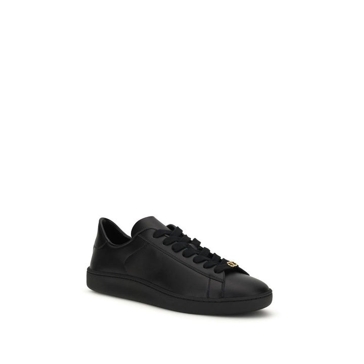 Valentino Garavani Black Calf Leather Bos Taurus Sneakers